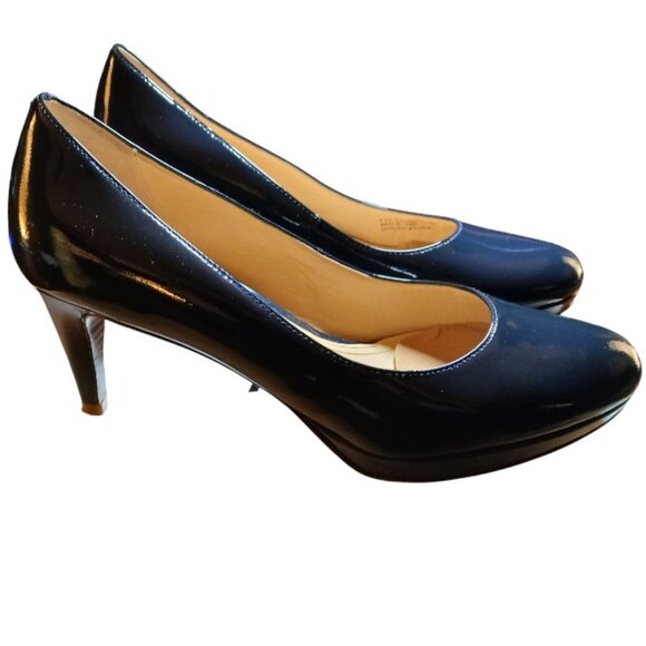 COLE HAAN "Air Nike" Navy Blue Patent Heeled Pumps 8.5M -EUC - Picture 4 of 12